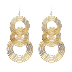 E-4543 Fashion Personality Night Club Long Gold Geometric Circle Drop Earrings Stud Earring for Women