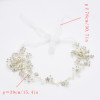F-0485 Bridal Long Ribbon Copper Crystal Pearl Headbands Wedding Hair Jewelry Accessories