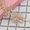 F-0487 2 Colors Fashion Ribbon Copper Wire Crystal Pearl Handmade Wedding Hair Accessory