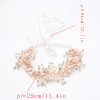 F-0487 2 Colors Fashion Ribbon Copper Wire Crystal Pearl Handmade Wedding Hair Accessory