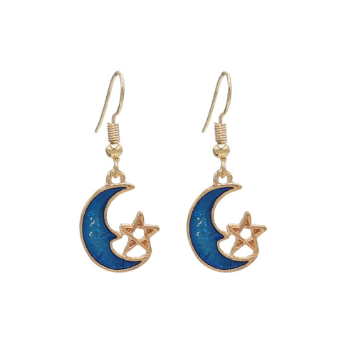E-4636 New Fashion Gold Plated Alloy Moon Star Starry Sky Earrings For Women Jewelry