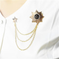 P-0399 2 Colors 8-Pointed Star Metal Fashion Brooch For Party