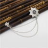 P-0399 2 Colors 8-Pointed Star Metal Fashion Brooch For Party