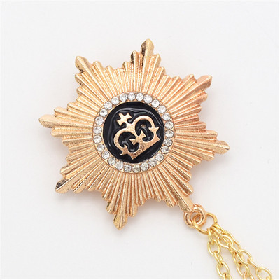 P-0399 2 Colors 8-Pointed Star Metal Fashion Brooch For Party