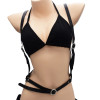 N-7055 Fashion Women PU Black Brown Leather Bondage Straps Bra Sexy Body Harness Belt Body Jewelry