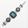 B-0891 4 Styles Vintage Silver Plated Rhinestone  Link Chain Bracelets Women Charms Cuff Hard Jewelry Classic Bangle Accessories