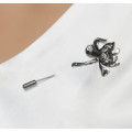 P-0400 2 Colors Gold Silver Metal Flower Fashion Brooch For Women Party Jewelry