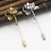 P-0400 2 Colors Gold Silver Metal Flower Fashion Brooch For Women Party Jewelry