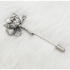 P-0400 2 Colors Gold Silver Metal Flower Fashion Brooch For Women Party Jewelry