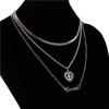 N-7057 Trendy Silver-Plated  3 Layers Love  Chain Necklace Jewelry Design For Women