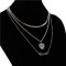 N-7057 Trendy Silver-Plated  3 Layers Love  Chain Necklace Jewelry Design For Women