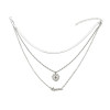 N-7057 Trendy Silver-Plated  3 Layers Love  Chain Necklace Jewelry Design For Women