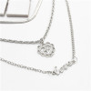 N-7057 Trendy Silver-Plated  3 Layers Love  Chain Necklace Jewelry Design For Women