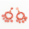 E-4640  Fashion Handcraft Artificial Beaded Circle Drop Dangle Earrings For Women Jewlry