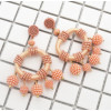 E-4640  Fashion Handcraft Artificial Beaded Circle Drop Dangle Earrings For Women Jewlry