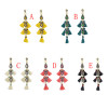 E-4639  5 Colors Trendy Bohemian Style  Rhinestone Tassel Women Earrings For Party