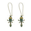 E-4641 3 Styles Vintage Bronze Bohemian Geometric Skull Wing Drop Earrings Party Jewelry