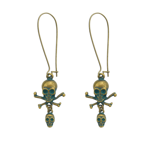 E-4641 3 Styles Vintage Bronze Bohemian Geometric Skull Wing Drop Earrings Party Jewelry