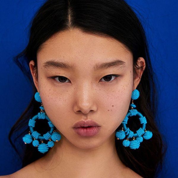 E-4640  Fashion Handcraft Artificial Beaded Circle Drop Dangle Earrings For Women Jewlry