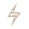 P-0402 2 Colors Trendy Metal Rhinestone Lightning Shape Brooches Pins