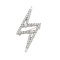 P-0402 2 Colors Trendy Metal Rhinestone Lightning Shape Brooches Pins