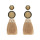 E-4646 6 Colors New Fashion Trendy Big Acrylic Button Shape Thread Tassel Dangle Earrings