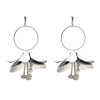 E-4648 6 Colors New Fashion Trendy Big Flower Charms Fringed Resin Rhinestone Drop Dangle Earrings Women Engagement Jewelry