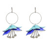 E-4648 6 Colors New Fashion Trendy Big Flower Charms Fringed Resin Rhinestone Drop Dangle Earrings Women Engagement Jewelry
