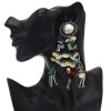 E-4649 Trendy Unique Big Pearl Rhinestone Plastic Thin Slice Jewelry Design