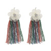 E-4654 Bohemian Flower Shape Thread Crystal Tassels Earring Ear Studs for Women