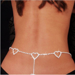 N-7063 3 Styles Trendy Silver-Plated Rhinestone Waist Chain Jewelry Design For Summer Beach
