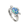 R-1496 Punk Black Gold Filled Blue Fire Opal Rings Turtle Ring Wedding Finger Jewelry