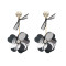 E-4652 Trendy Gold Plated Lace Crystal Sequins Flower Dangle Earrings