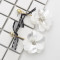 E-4652 Trendy Gold Plated Lace Crystal Sequins Flower Dangle Earrings