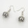 E-4650 New Fashion Carved Design Vine Antique Vintage Tibetan Silver Plated Hollow Flower Round Ball Shaped Dangle Drop Earrings