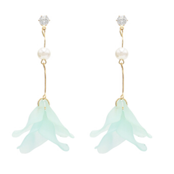 E-4655 4 Colors Trendy Gold Plated Crystal  Flower Dangle Earrings For Women Jewelry