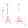 E-4655 4 Colors Trendy Gold Plated Crystal  Flower Dangle Earrings For Women Jewelry