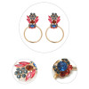 E-4651 Trendy Big Cirque Design Cicadas Shape Rhinestone Earring For Women