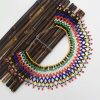 N-7061  Bohemian Resin Bead Tassels Fashion Choker Necklace Pendant