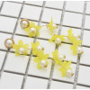 E-4661 Cute Resin Flower Pearl Statement Long Drop Earrings for Women Ladies Wedding Party Jewelry