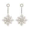 E-4658 Luxurious Gold Silver Hollow Flower Snowflake Statement Earrings Long Crystal Leaves Drop Dangle Earrings for Women Ladies Wedding Party Jewelry