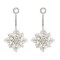 E-4658 Luxurious Gold Silver Hollow Flower Snowflake Statement Earrings Long Crystal Leaves Drop Dangle Earrings for Women Ladies Wedding Party Jewelry