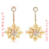 E-4658 Luxurious Gold Silver Hollow Flower Snowflake Statement Earrings Long Crystal Leaves Drop Dangle Earrings for Women Ladies Wedding Party Jewelry