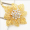 E-4658 Luxurious Gold Silver Hollow Flower Snowflake Statement Earrings Long Crystal Leaves Drop Dangle Earrings for Women Ladies Wedding Party Jewelry