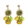 E-4662 4 Color Bohemian Shell Shape Tassels Round Resin Ear Studs Earrings
