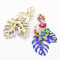 E-4669 Big Fashion Gold Metal Women Flower Shape Rhinestone Drop Earring Wedding Party Jewelry