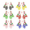 E-4669 Big Fashion Gold Metal Women Flower Shape Rhinestone Drop Earring Wedding Party Jewelry