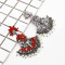 E-4665 Luxurious Baroque Black Gun Alloy Rhinestone Snowflake Statement Earrings Big Large Crystal Drop Dangle Earrings for Women Ladies Wedding Party Jewelry