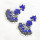 E-4665 Luxurious Baroque Black Gun Alloy Rhinestone Snowflake Statement Earrings Big Large Crystal Drop Dangle Earrings for Women Ladies Wedding Party Jewelry
