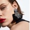 E-4670 6 Colors Trendy Bohemian Round Shape Tassels Metal Acrylic Earrings Summer Jewelry